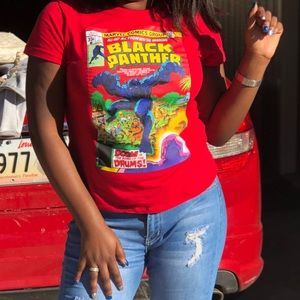 short sleeve graphic shirt  with Black Panther